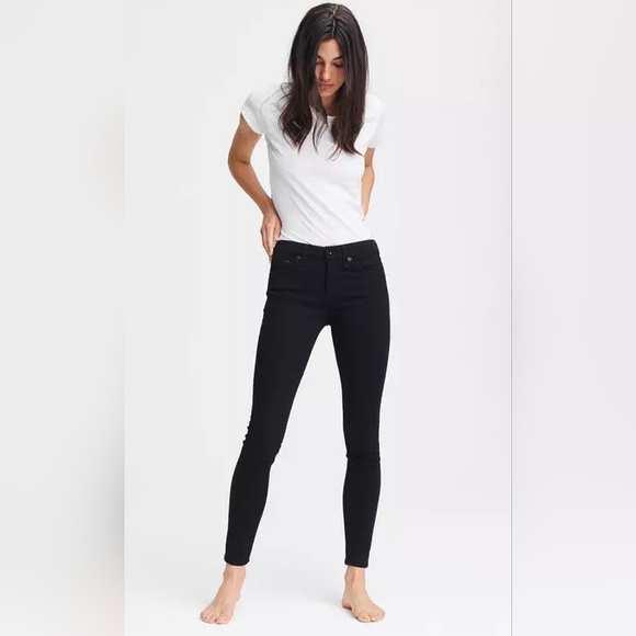Rag & Bone Cate Classic Mid Rise Ankle Length Skinny Jeans No Fade Black 25 - Picture 15 of 15